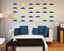 Mustache Pattern Wall Decal Nursery Modern Vinyl Sticker